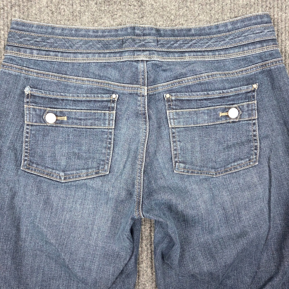 White House Black Market Blanc Trouser Leg Jeans Dark Wash Blue Size 8 - Picture 11 of 11